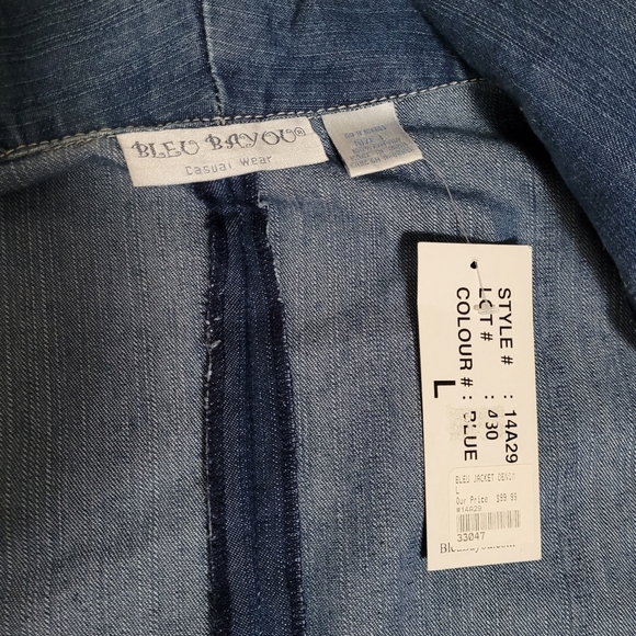 Blue Bayou Jean Jacket size Large NWT - Picture 3 of 7